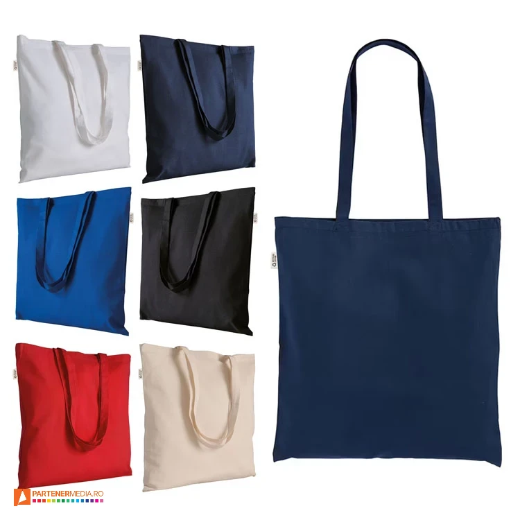 sacose promotionale de cumparaturi colorate din bumbac de 120 grame 24128 poza 1