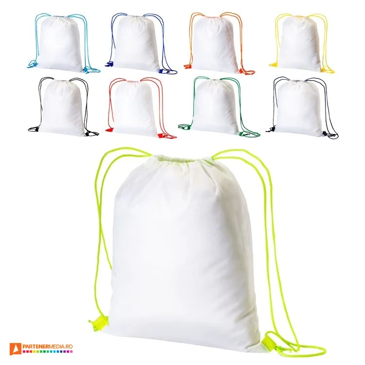 rucsacuri albe cu snururi duble colorate 24134