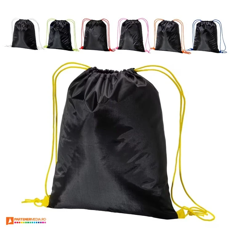 rucsacuri negre cu snururi duble colorate 24135