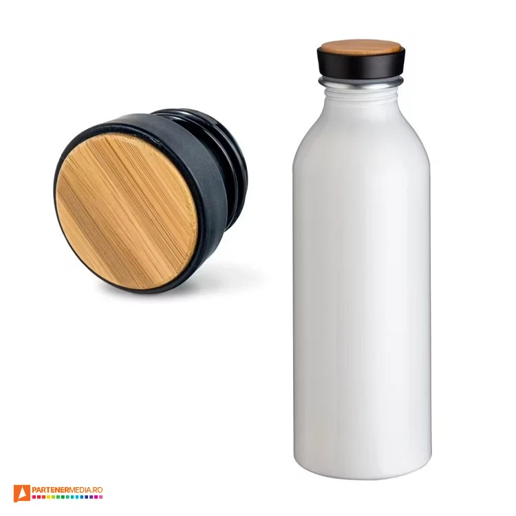 Sticle promotionale albe de 500 ml, din aluminiu cu design clasic sticle promotionale albe din aluminiu de 500 ml 24420s