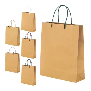 sacose promotionale din hartie kraft cu manere colorate 25119