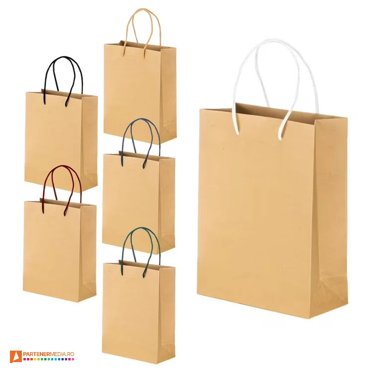 Sacose crem mici din hartie kraft cu dimensiuni de 22 x 29 x 10 cm si manere colorate sacose crem mici din hartie kraft cu manere colorate 25120