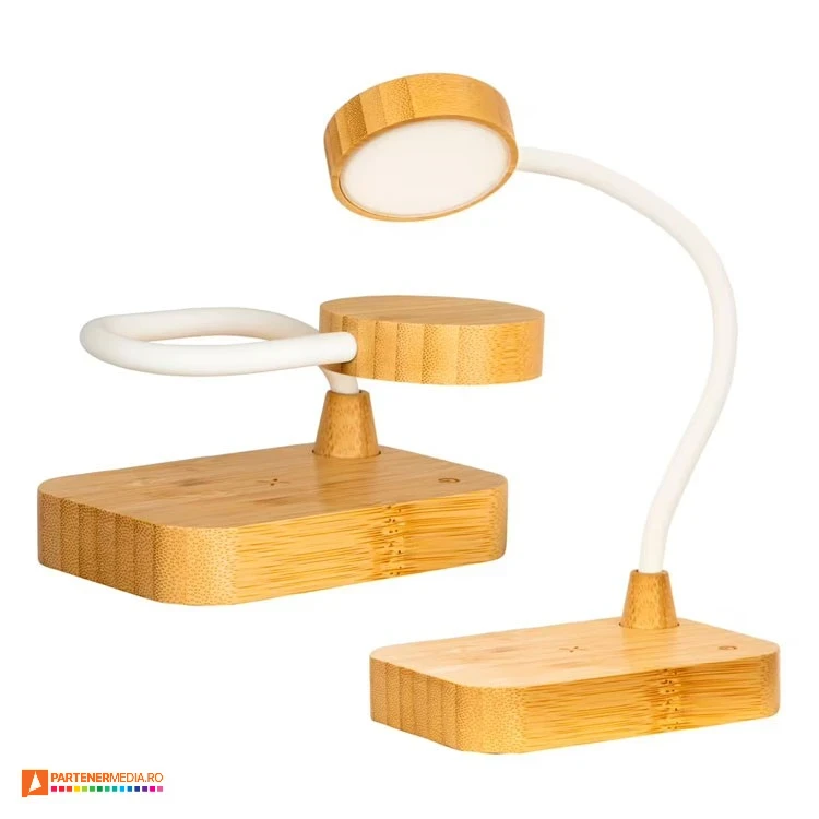 lampi promotionale din lemn cu incarcator wireless de 15w 2540922