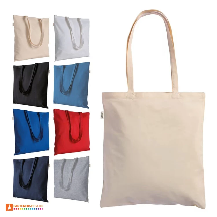 sacose de cumparaturi din bumbac reciclat de 280 grame 26107 poza 1