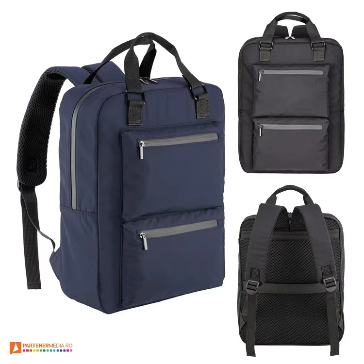 rucsacuri promotionale de laptop cu buzunare frontale si manere 26132