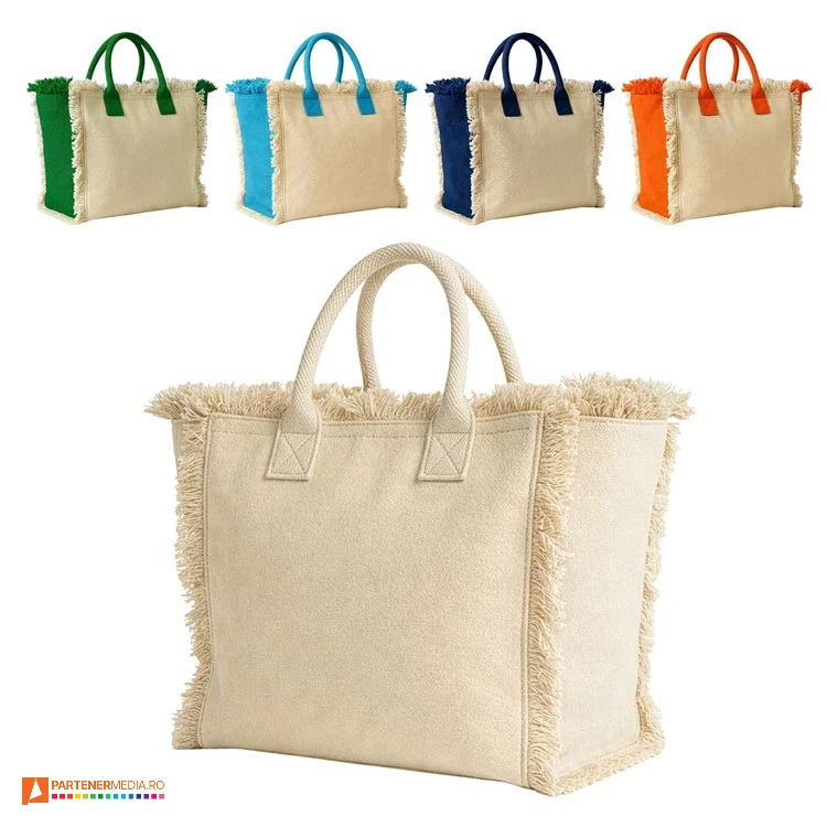sacose de plaja din bumbac cu franjuri decorative 26136 poza 1