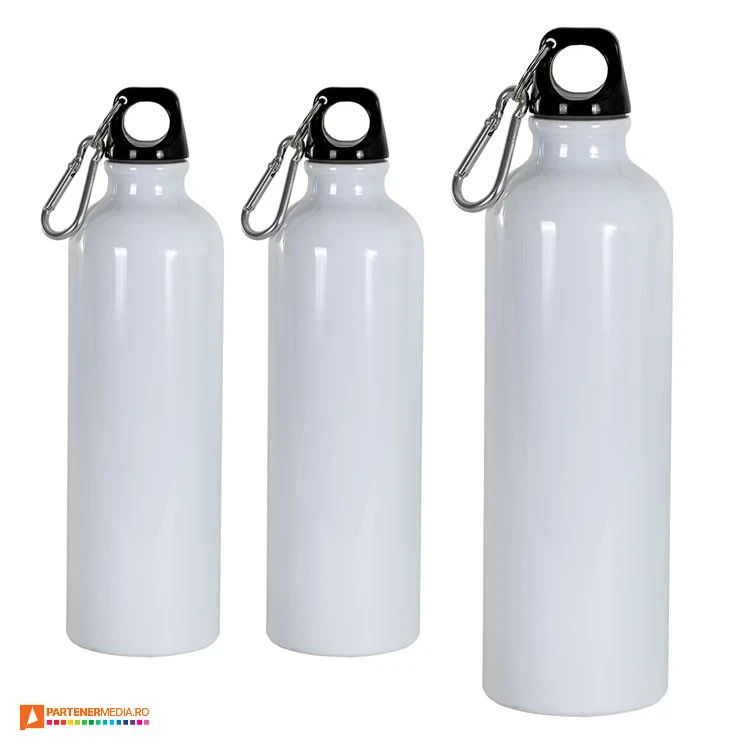 sticle albe sublimabile din otel inoxidabil de 750 ml cu carabina 2640501