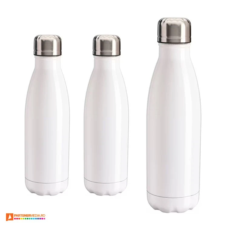 sticle din otel inoxidabil albe de 500 ml 26406