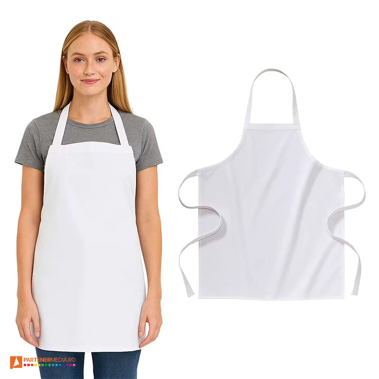 sorturi albe promotionale cu pieptar din bumbac 26420 poza 1