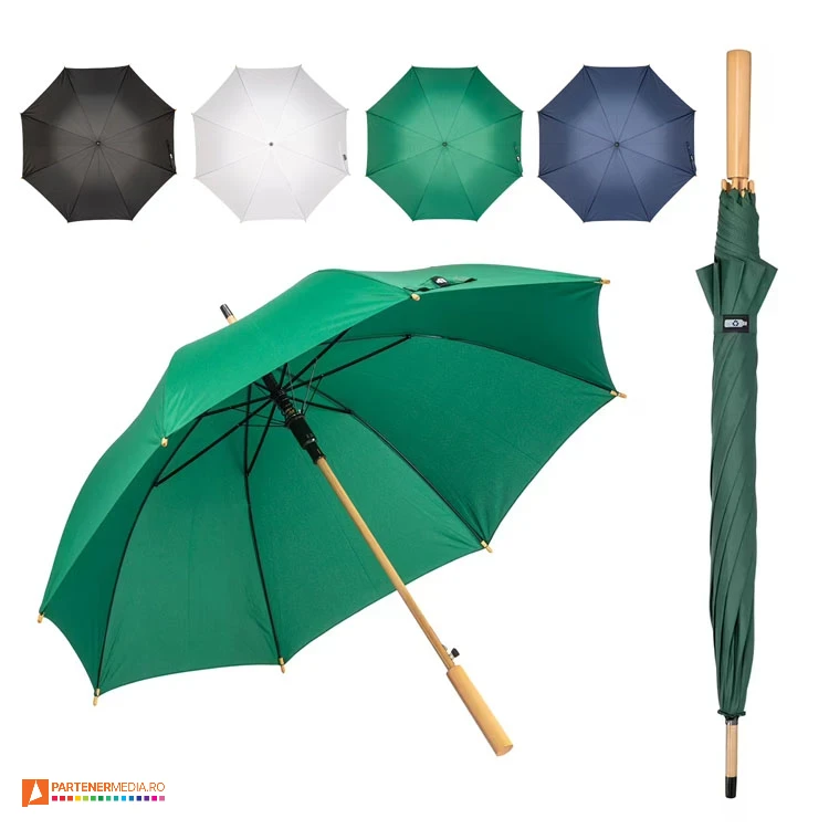 umbrele promotionale automate cu maner drept din lemn 26502 poza 1