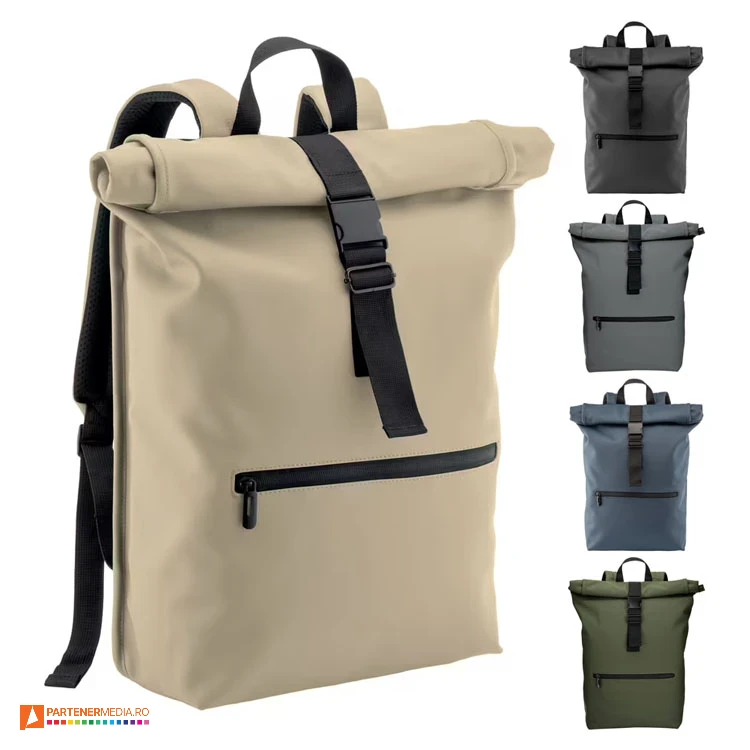 Rucsacuri promotionale impermeabile cu inchidere rolltop rucsacuri impermeabile rolltop din imitatie de piele dm22126