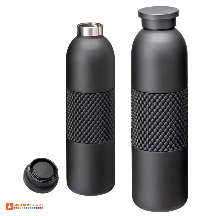 Sticle negre promotionale termoizolante de 540 ml cu design modern sticle termoizolante negre din otel inoxidabil de 540 ml dm25404