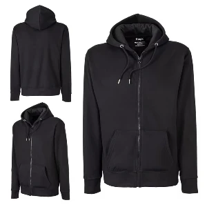 hanorace unisex negre cu gluga si buzunare mari ut23010 poza 5