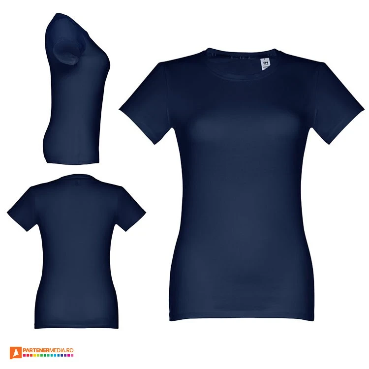 tricouri de dama bleumarin din bumbac cu maneci scurte th clothes 30114 poza 13