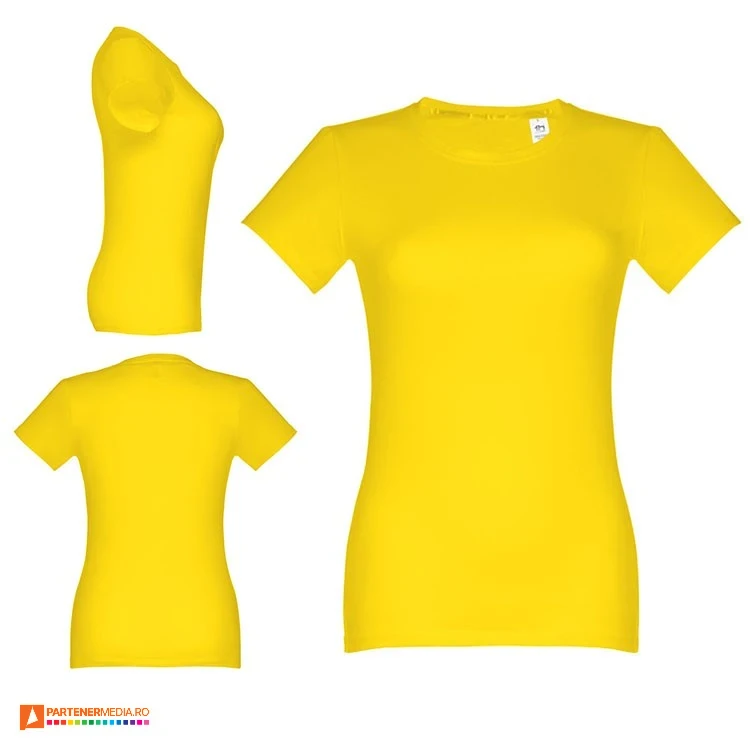tricouri de dama galbene din bumbac cu maneci scurte th clothes 30114 poza 14