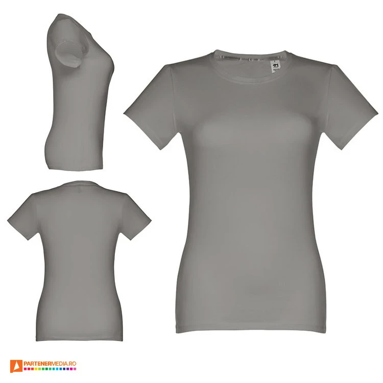 tricouri de dama gri din bumbac cu maneci scurte th clothes 30114 poza 15