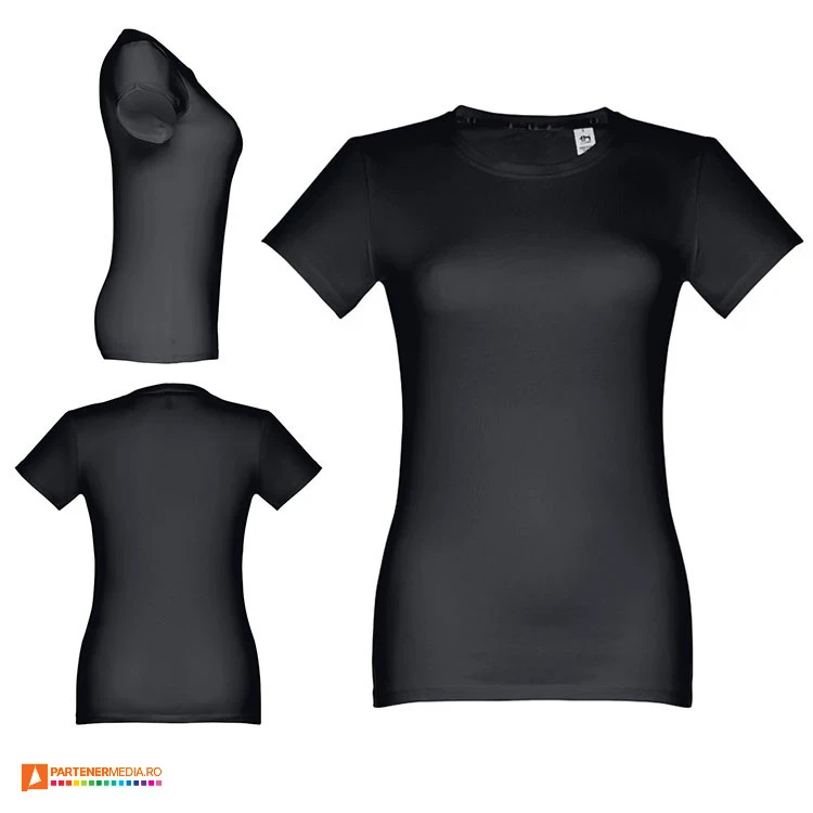 tricouri de dama negre din bumbac cu maneci scurte th clothes 30114 poza 16