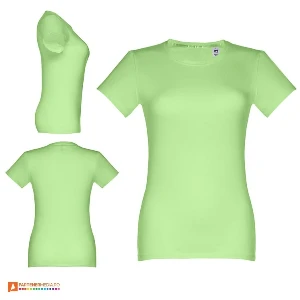 tricouri de dama verzi din bumbac cu maneci scurte th clothes 30114 poza 3