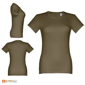 tricouri maro de dama din bumbac cu maneci scurte th clothes 30114 poza 5