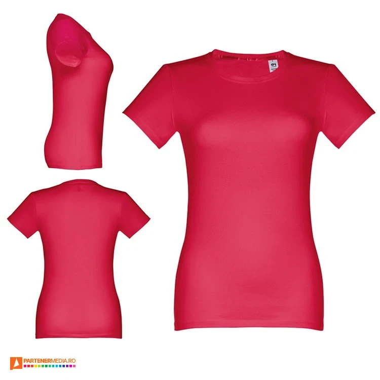 tricouri rosii de dama din bumbac cu maneci scurte th clothes 30114 poza 7