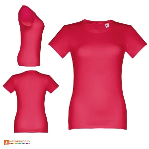 tricouri rosii de dama din bumbac cu maneci scurte th clothes 30114 poza 7