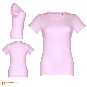 tricouri roz de dama din bumbac cu maneci scurte th clothes 30114 poza 8