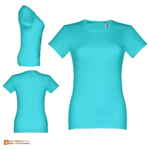 tricouri turquise de dama din bumbac cu maneci scurte th clothes 30114 poza 9