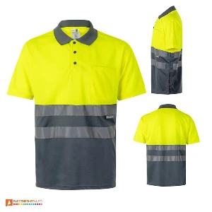 tricouri polo reflectorizante galben cu gri 36063 poza 7