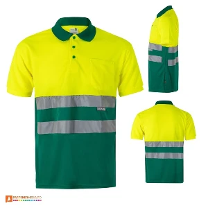 tricouri polo reflectorizante galben cu verde 36063 poza 10