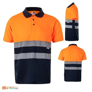 tricouri polo reflectorizante portocaliu cu bleumarin 36063 poza 11