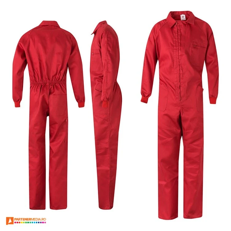 salopete impermeabile unisex rosii 36086 poza 7