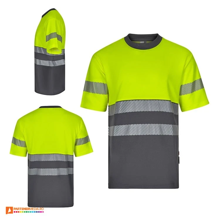 tricouri bicolore unisex reflectorizante galben gri 36096 poza 3