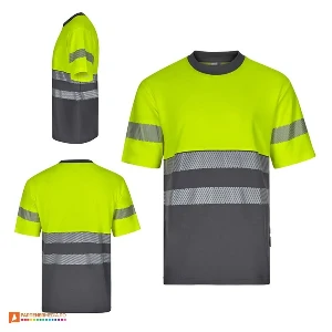 tricouri bicolore unisex reflectorizante galben gri 36096 poza 3