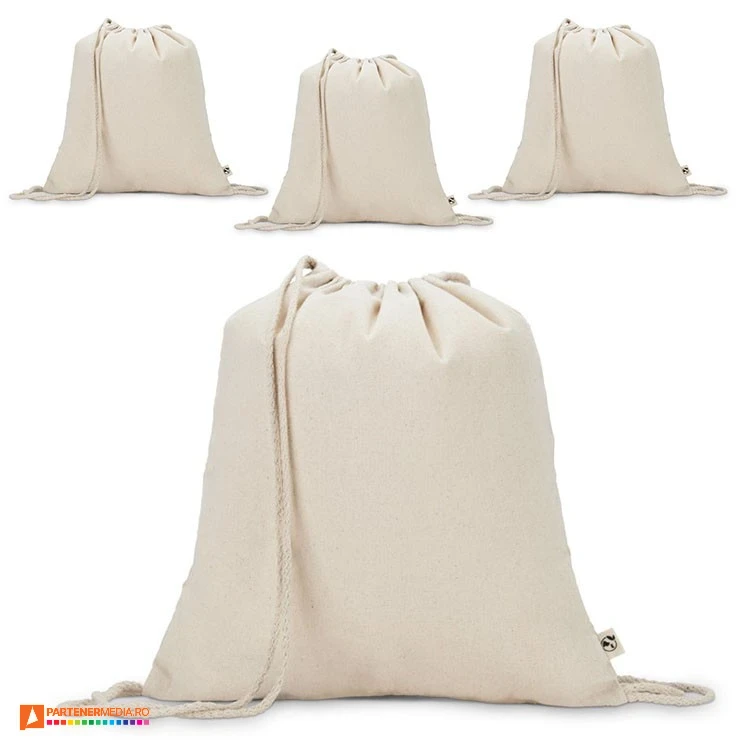 sacose tip rucsac cu snururi duble din bumbac 92374
