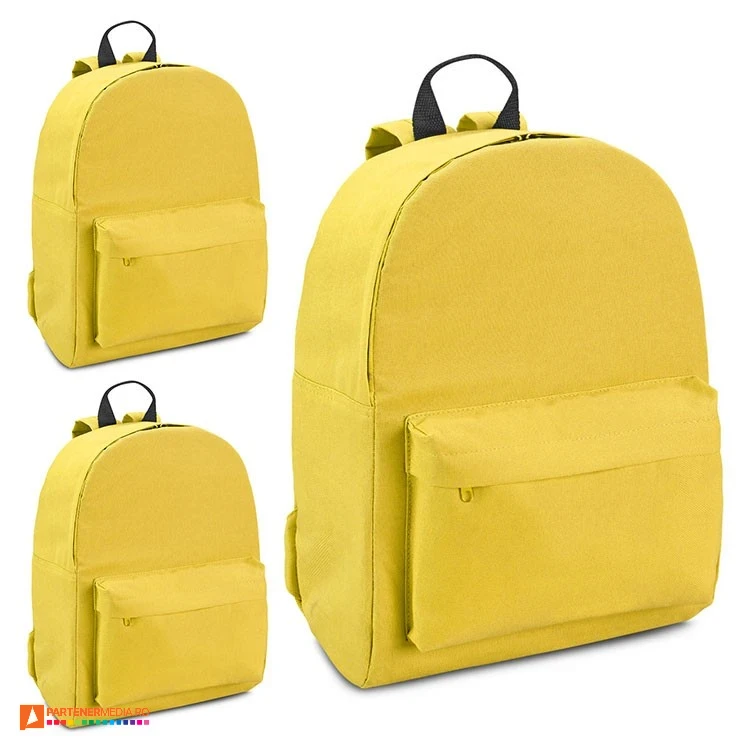 rucsaci promotionali galbeni cu buzunar frontal 92667 poza 3