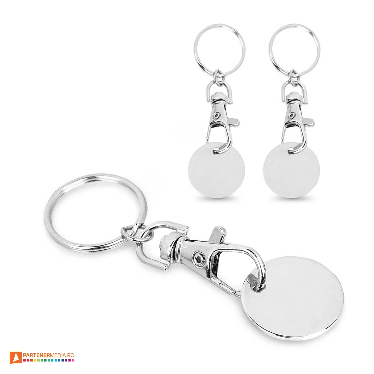 Brelocuri promotionale metalice cu carabina si moneda detasabila brelocuri metalice cu moneda detasabila si carabina 93089