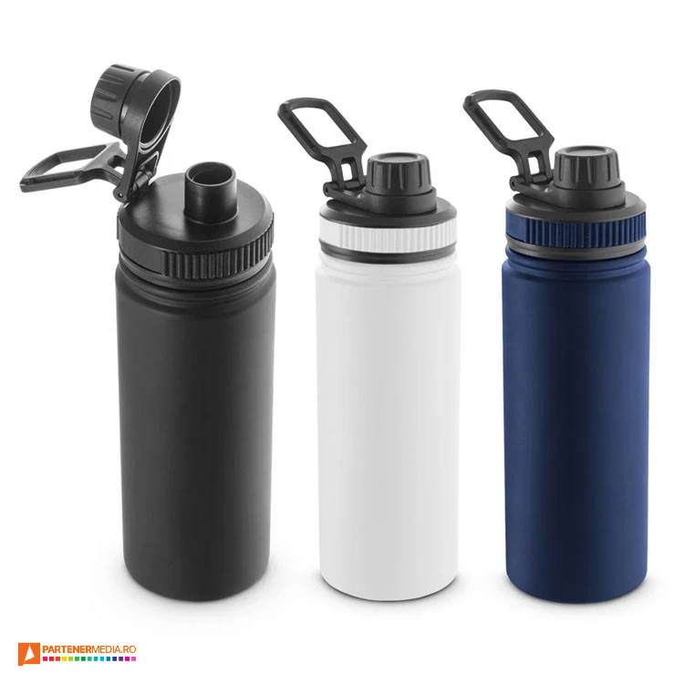 Bidoane sport termoizolante de 570 ml cu pereti dubli din otel inoxidabil reciclat, 94272 bidoane metalice de 570 ml din otel inoxidabil reciclat