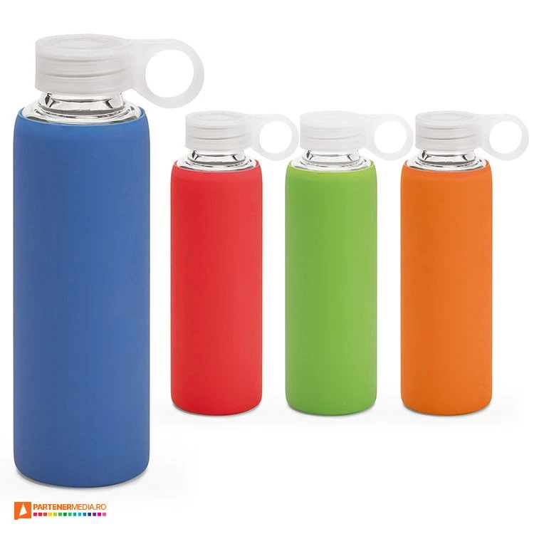 bidoane din sticla cu husa colorata din silicon 94668