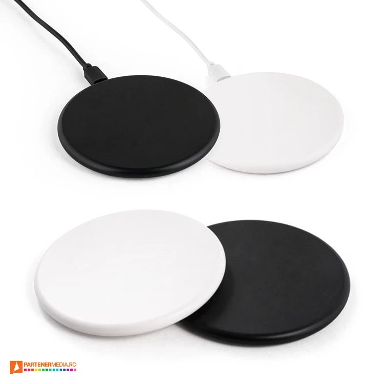 incarcatoare wireless rotunde de 10w din plastic reciclat 97096