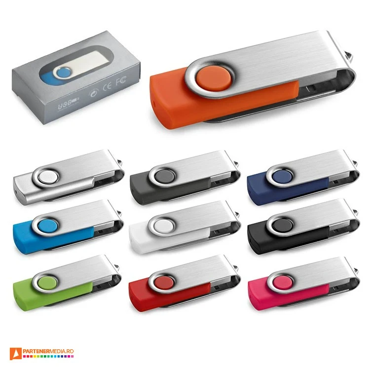 97549 memory stick uri usb twister colorate de 8 gb cu protectie metalica