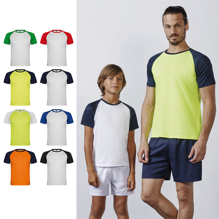 tricouri sport unisex bicolore Indianapolis CA6650 Roly poza 1