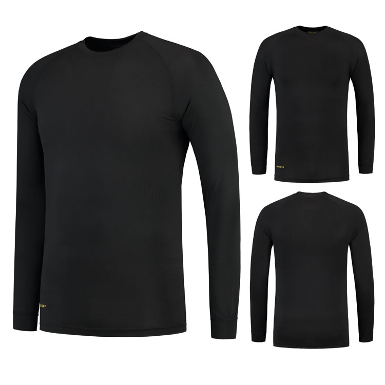 tricouri unisex negre promotionale cu maneci lungi din material elastic ADT02 poza 1