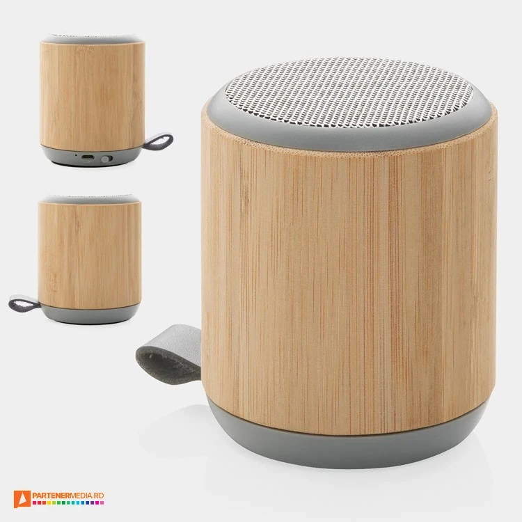 boxe audio wireless de 3w portabile din lemn de bambus p329379